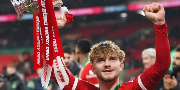 Harvey Elliott after winning the Carabao Cup last season