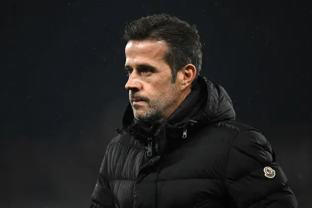 Marco Silva looks on during a Premier League match.