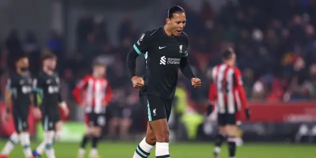 Virgil van Dijk against Brentford