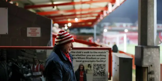 Accrington Stanley fan at Wham Stadium
