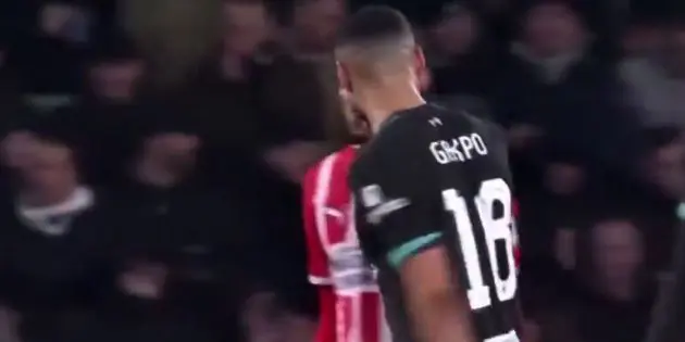 Cody Gakpo celebrates scoring against PSV