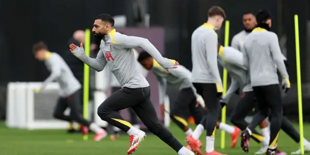 Mo Salah in training for Liverpool