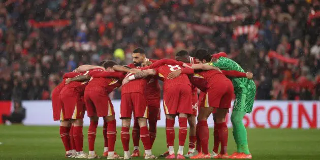The Liverpool squad at Anfield