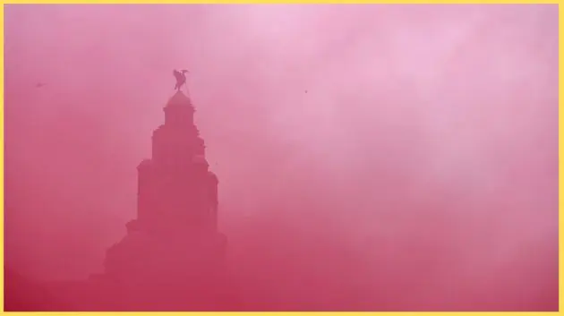 The Royal Liver Building, pictured on the day of Liverpool's Premier League victory parade