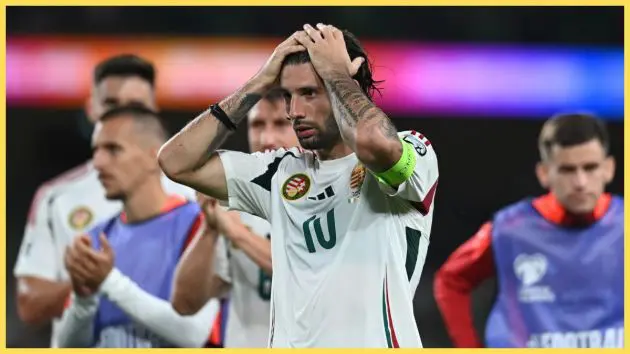 Dominik Szoboszlai of Hungary reacts following the FIFA World Cup 2026 qualifier match between Republic of Ireland and Hungary