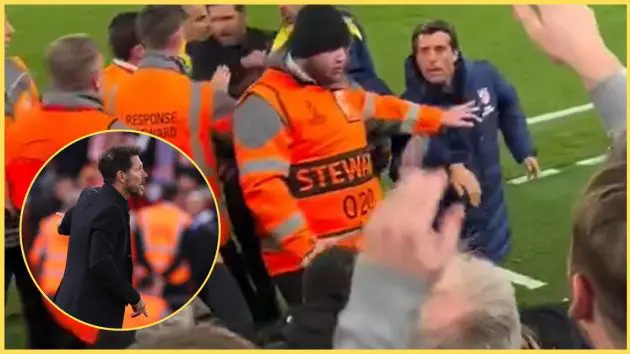 An Atletico Madrid staff member appeared to spit at Liverpool fans at Anfield