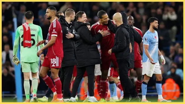 Liverpool and Manchester City players
