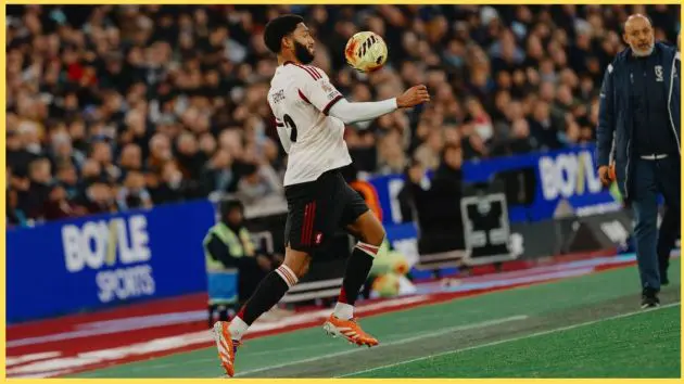 Joe Gomez in action against West Ham