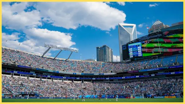 A general view of the action during the game between Charlotte FC and Atlanta United at Bank of America Stadium