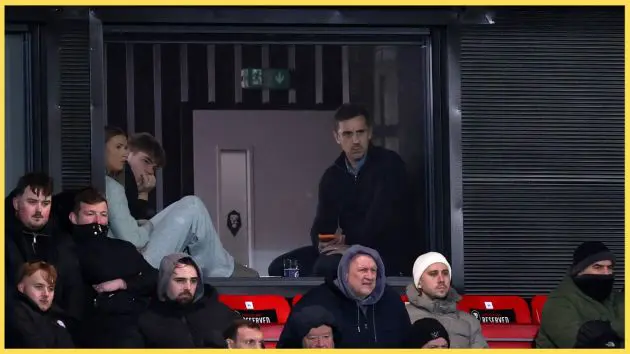 Gary Neville described Leandro Trossard's challenge on Florian Wirtz as 'clumsy'