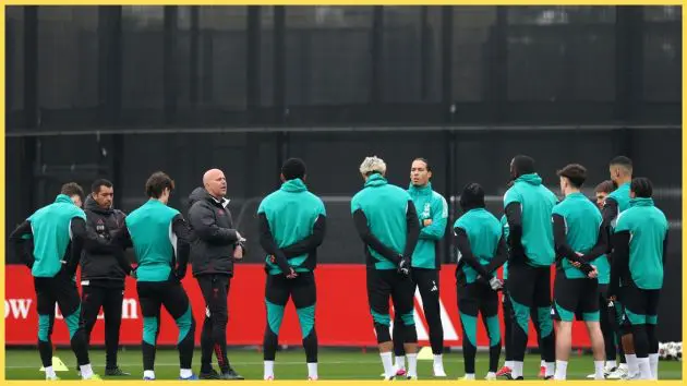 Liverpool players trained in Kirkby on Monday morning