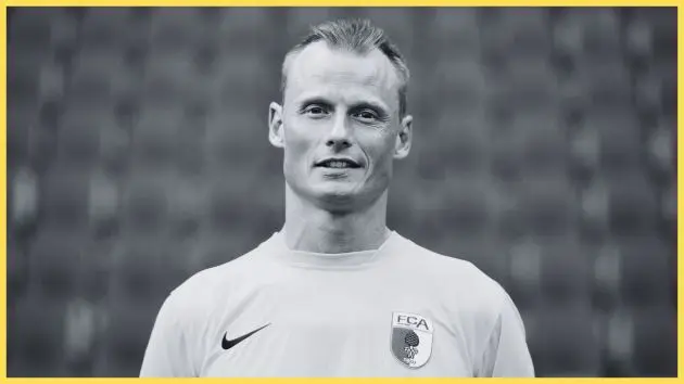 Alexander Manninger poses during the team presentation of FC Augsburg at SGL Arena on July 16, 2014