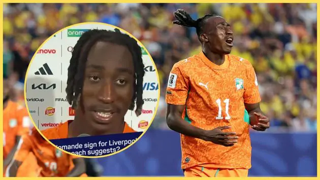 Liverpool-linked winger Yan Diomande speaks at the World Cup with Ivory Coast.