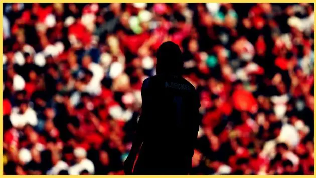 A silhouette of Liverpool goalkeeper Alisson Becker