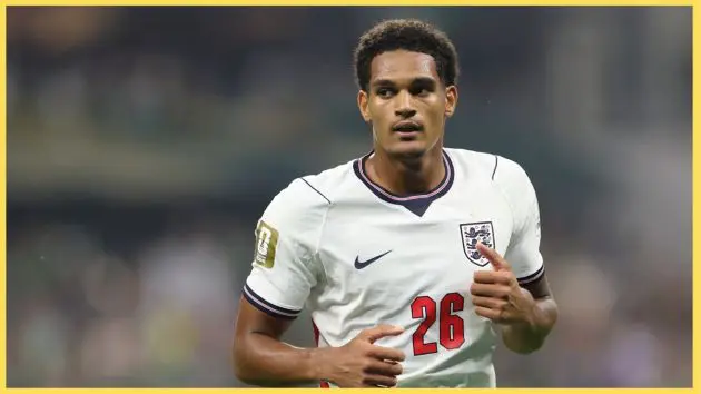 Jarell Quansah in action for England at the 2026 World Cup