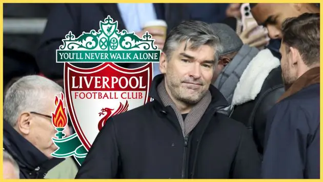 Liverpool sporting director Richard Hughes watches a game from the stands.