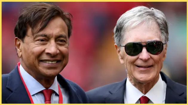 Billionaire Lakshmi Mittal alongside Liverpool owner John Henry